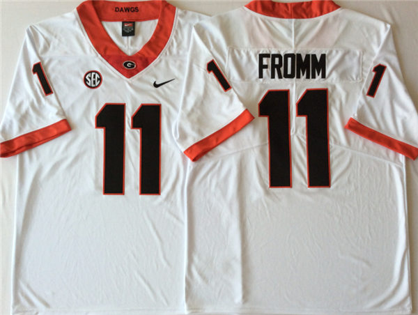 Jake Fromm Georgia Bulldogs Men's Jersey - #11 NCAA White Limited Away