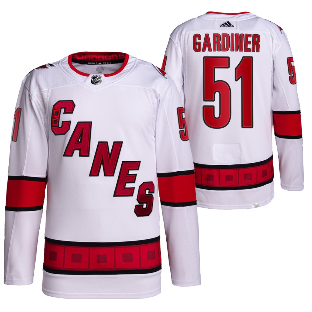 Jake Gardiner 2021-22 Carolina Hurricanes White Authentic Pro Away Jersey
