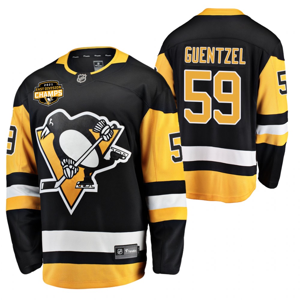 Jake Guentzel Penguins 2021 East Division Champions Black Jersey