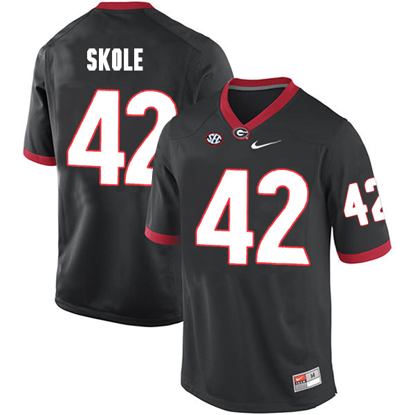 Jake Skole Georgia Bulldogs Men's Jersey - #42 NCAA Black Limited Home