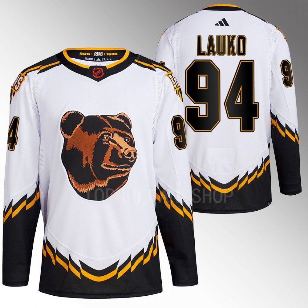 Jakub Lauko 2022 Boston Bruins White Reverse Retro 2.0 Authentic Primegreen Jersey Stitched