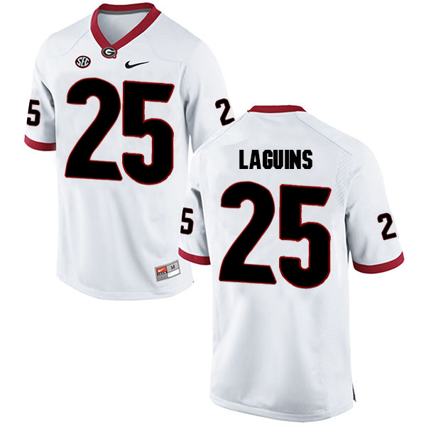 Jaleel Laguins Georgia Bulldogs Men's Jersey - #25 NCAA White Limited Away