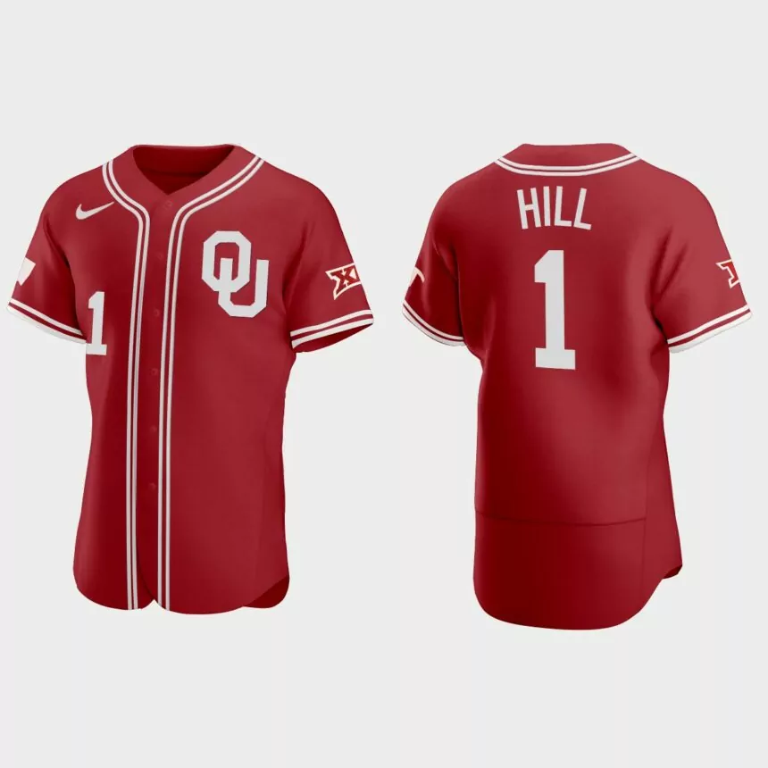 Jalen Hill Oklahoma Sooners 2021 Vapor Prime College Baseball Jersey – Red