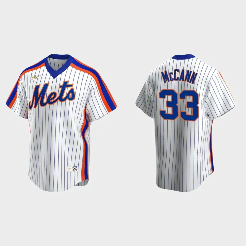 James McCann #33 New York Mets Cooperstown Collection Home Jersey – White