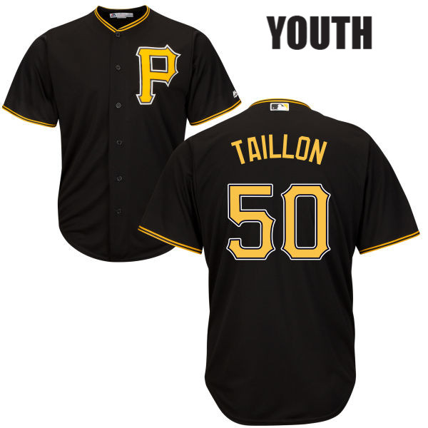 Jameson Taillon Majestic Youth Black Authentic Cool Base Alternate no. 50 Pittsburgh Pirates Baseball Jersey