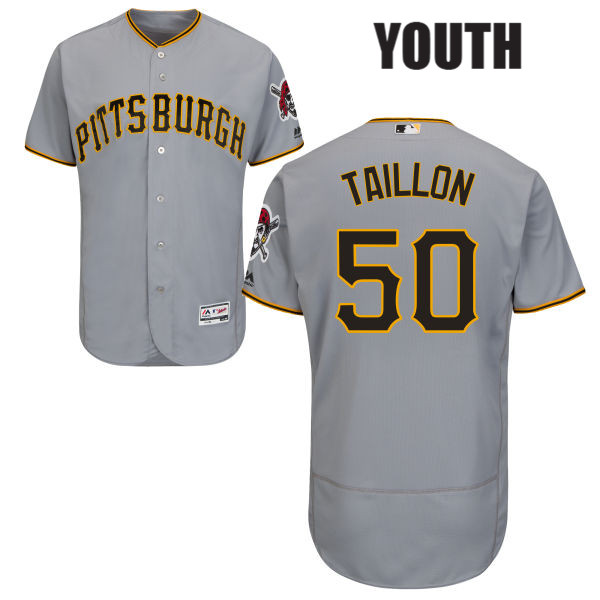 Jameson Taillon Youth Majestic Gray Road Authentic no. 50 Pittsburgh Pirates Flexbase Baseball Jersey