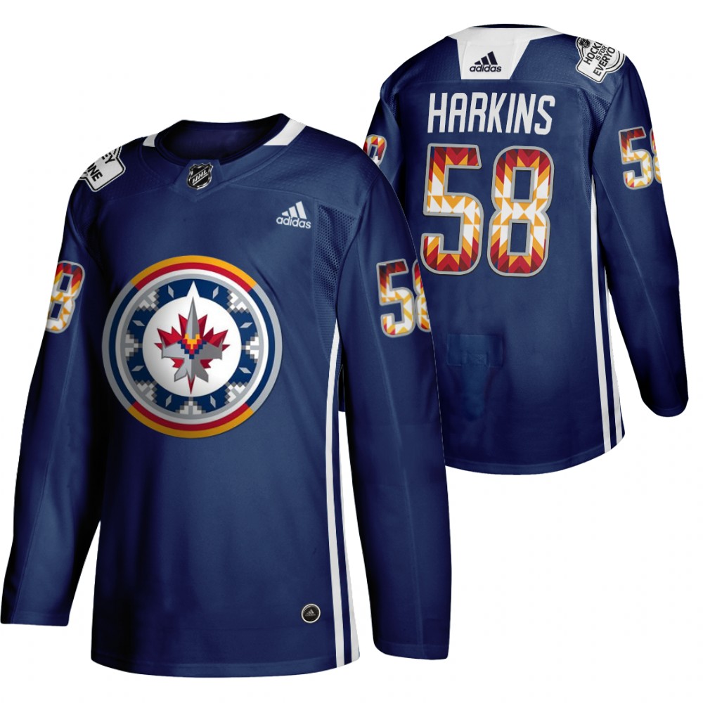 Jansen Harkins Jets 2020 WASAC Night Indigenous Heritage Navy Jersey