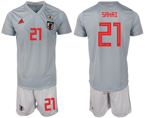 Japan #21 Sakai Away Soccer Country Jersey