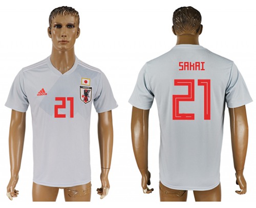 Japan #21 Sakai Away Soccer Country Jersey