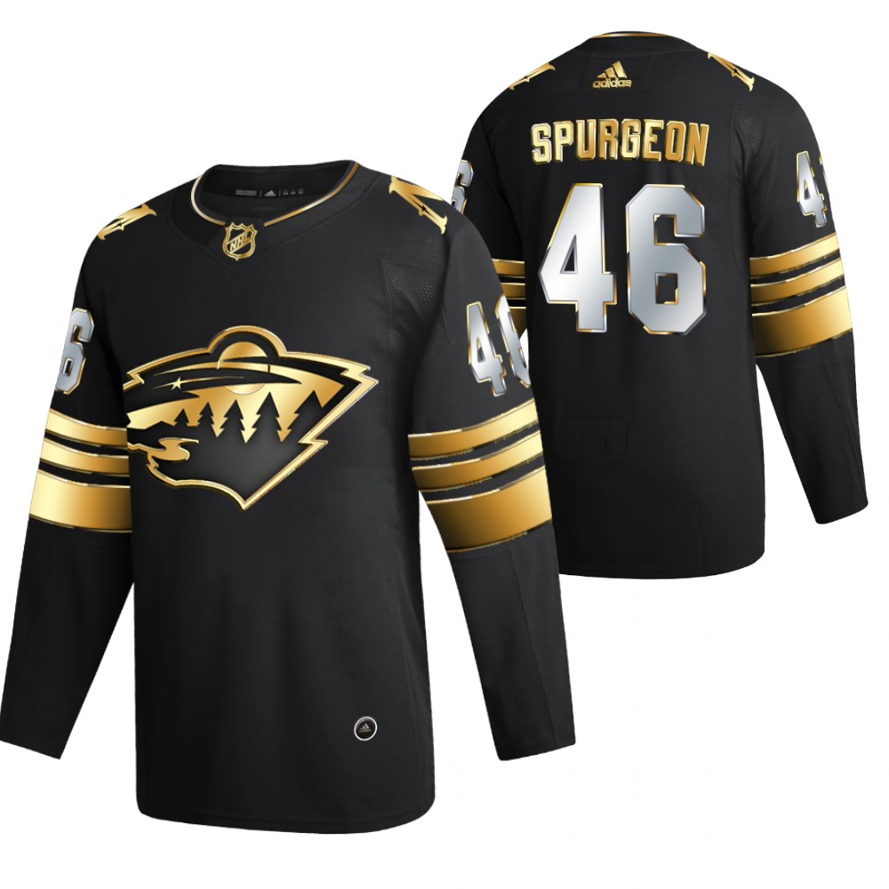 Jared Spurgeon Minnesota Wild Black Golden Edition Jersey Limited Authentic