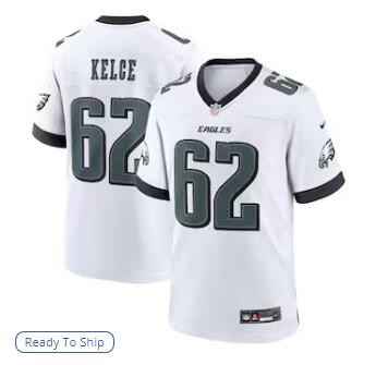 Jason Kelce Philadelphia Eagles Nike White Game Jersey - White