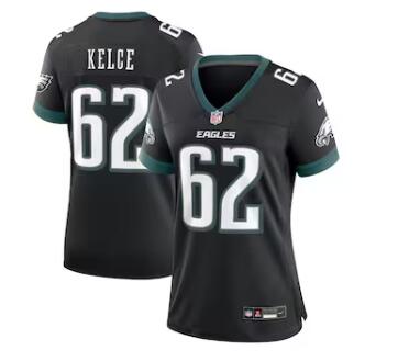 Jason Kelce Philadelphia Eagles Nike Women's Alternate Game Jersey - Black