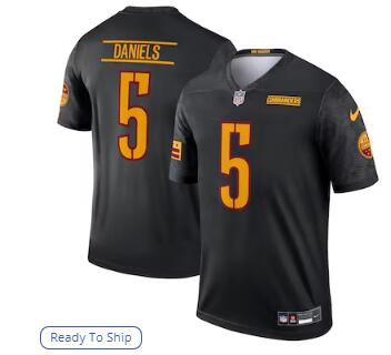 Jayden Daniels Washington Commanders Nike Alternate Legend Player Performance Top - Black