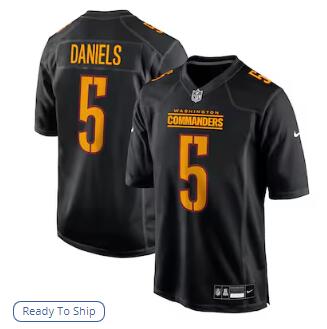 Jayden Daniels Washington Commanders Nike Fashion Jersey - Carbon Black