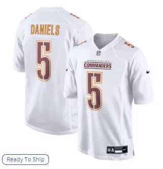 Jayden Daniels Washington Commanders Nike Fashion Jersey - Tundra White