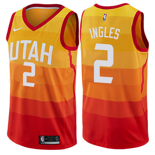 Jazz #2 Joe Ingles Orange Basketball Swingman City Edition 2019 20 Jersey