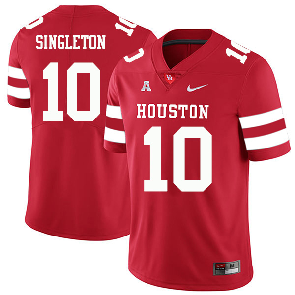 Jeremy Singleton Houston Cougars Men's Jersey - #10 NCAA Red Stitched Authentic1
