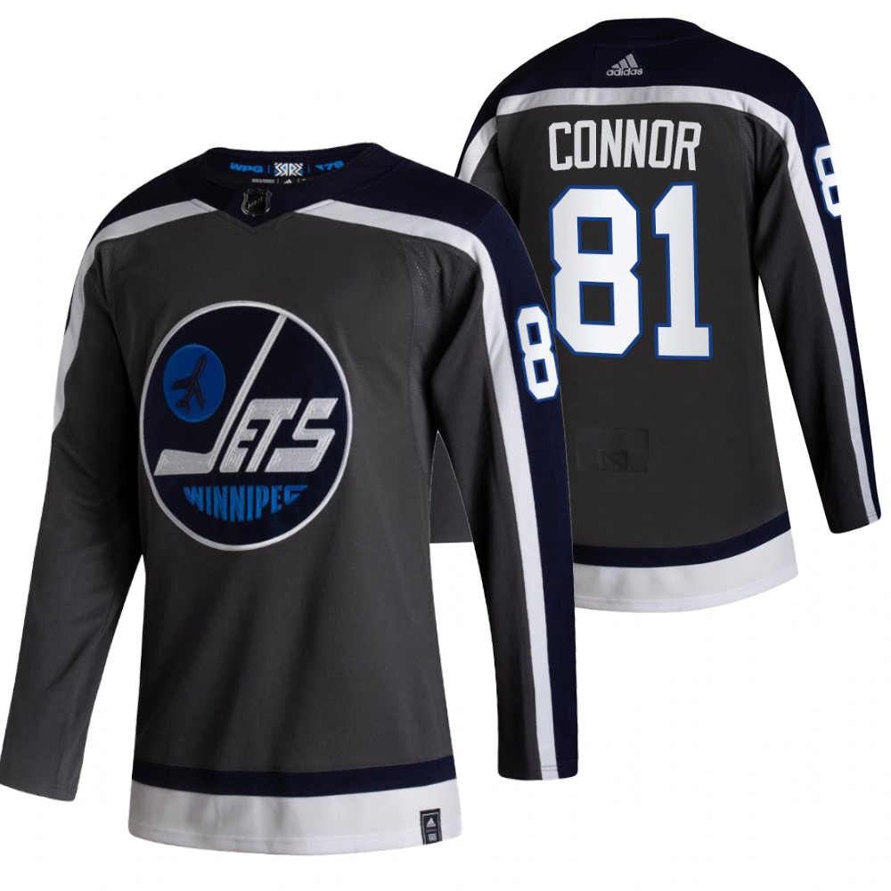 Jets 2021 Reverse Retro #81 Kyle Connor Grey Jersey Authentic