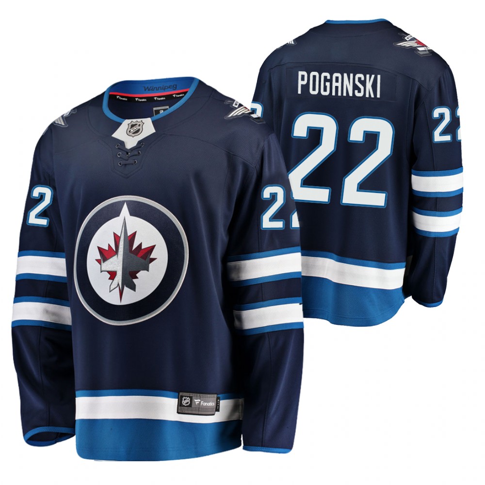 Jets Austin Poganski #22 Navy Home 2021 Jersey