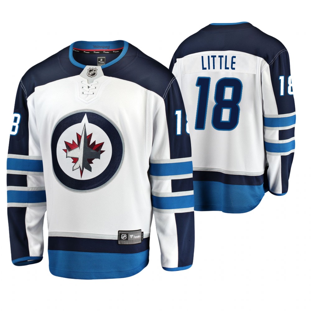 Jets Bryan Little White Men's Away Breakaway Jersey
