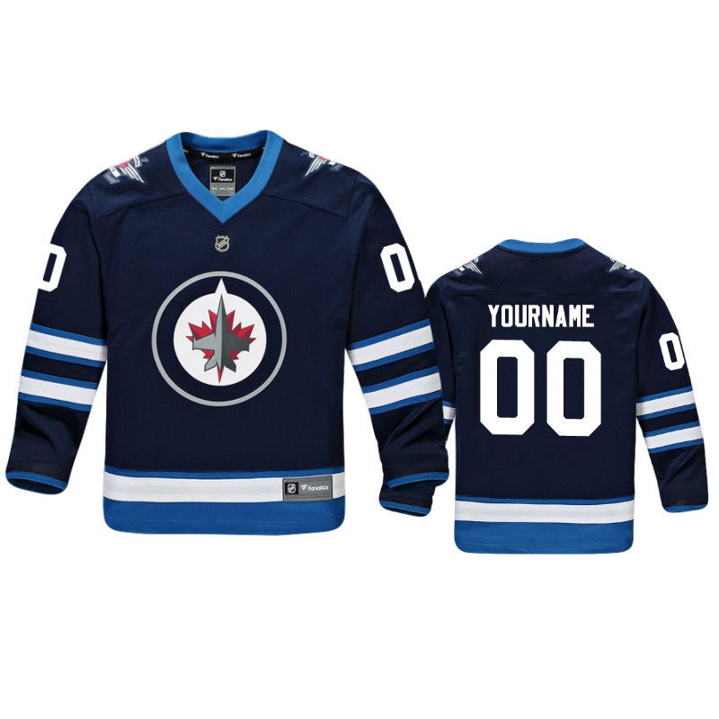 Jets Custom Navy Replica Player Home Jersey