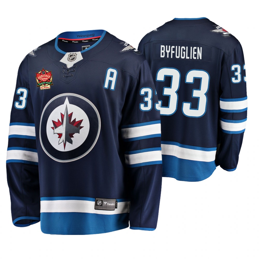 Jets Dustin Byfuglien Navy 2019 Heritage Classic Breakaway Player Jersey