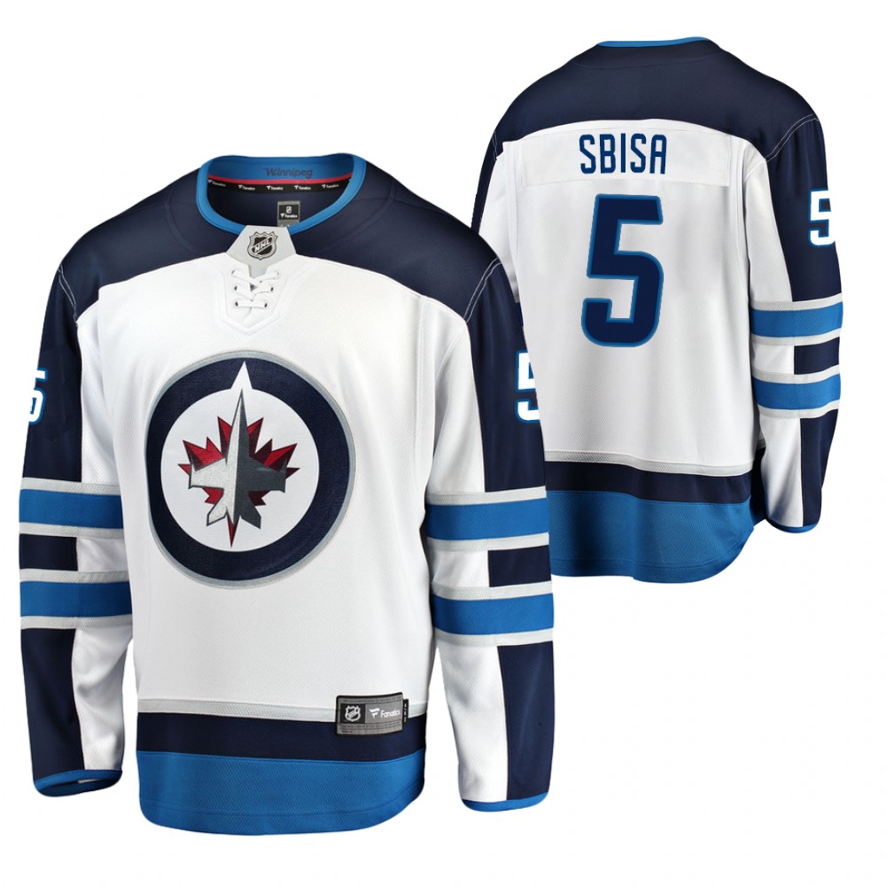Jets Luca Sbisa Jersey Away White Breakaway Player Men's