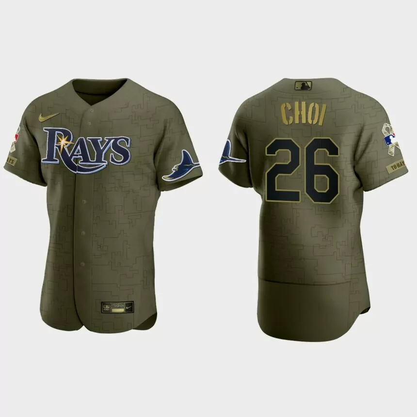 Ji-Man Choi Tampa Bay Rays 2021 Salute to Service Digital Camo Jersey – Green