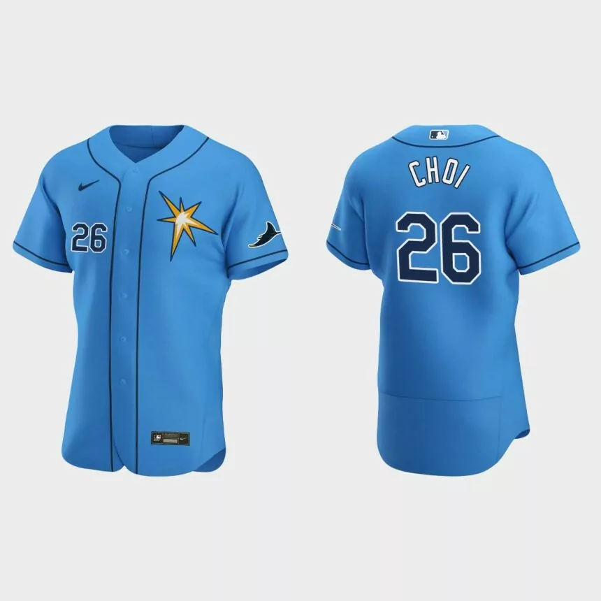 Ji-Man Choi Tampa Bay Rays Authentic Alternate Jersey – Light Blue