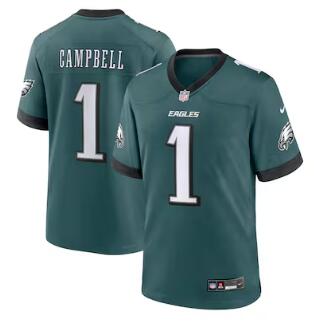 Jihaad Campbell Philadelphia Eagles Nike 2025 NFL Draft First Round Pick Game Jersey - Green
