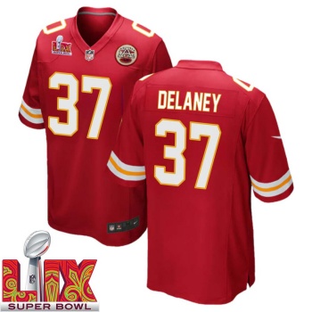 Joe Delaney No 37 Men Super Bowl LIX Kansas City Chiefs Home Game 2025 Jersey- Replica