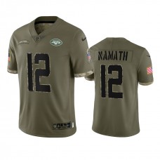 Joe Namath New York Jets Nike Olive 2022 Salute To Service Limited Jersey