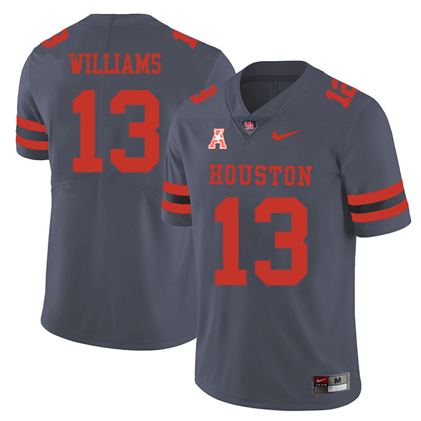 Joeal Williams Houston Cougars Men's Jersey - #13 NCAA Grey Stitched Authentic