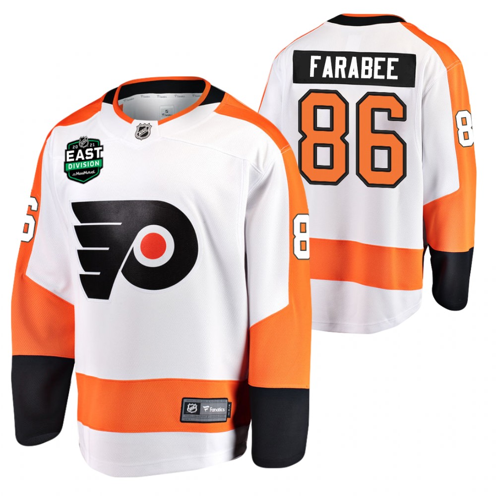 Joel Farabee Flyers 2021 East Division Patch Jersey White Away