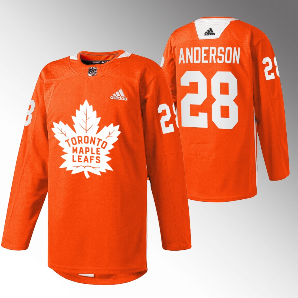 Joey Anderson Maple Leafs Every Child Matters Jersey Orange Warmup