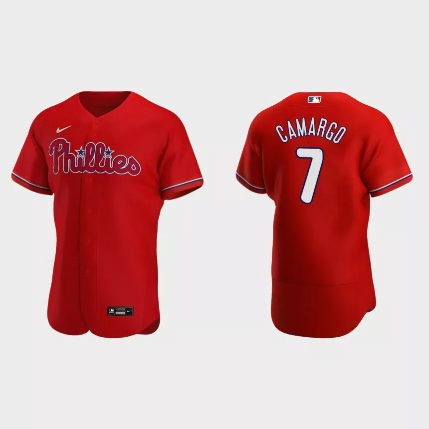 Johan Camargo Philadelphia Phillies Authentic Alternate Jersey – Red