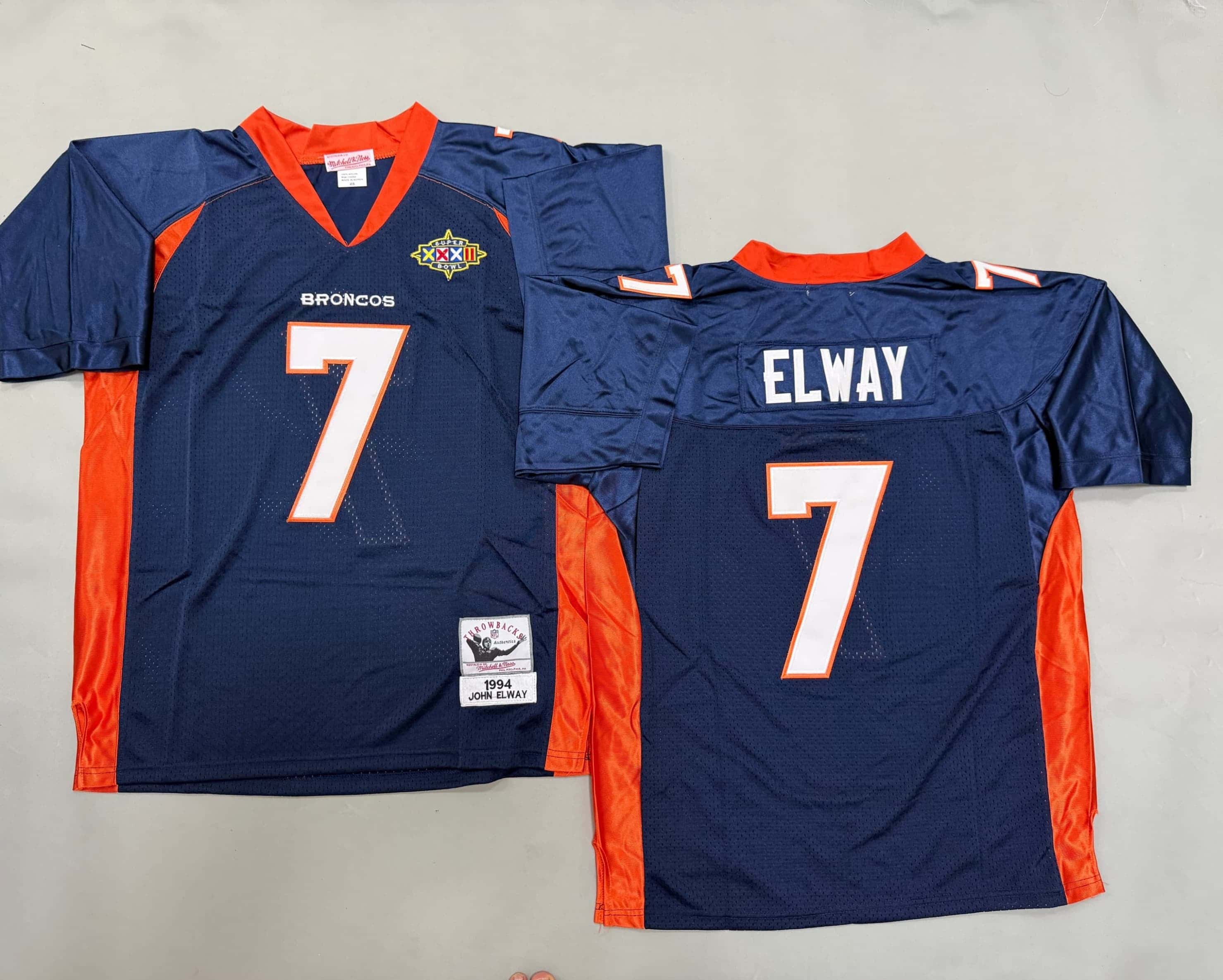 John Elway Denver Broncos Autographed Mitchell  & Ness     Jersey
