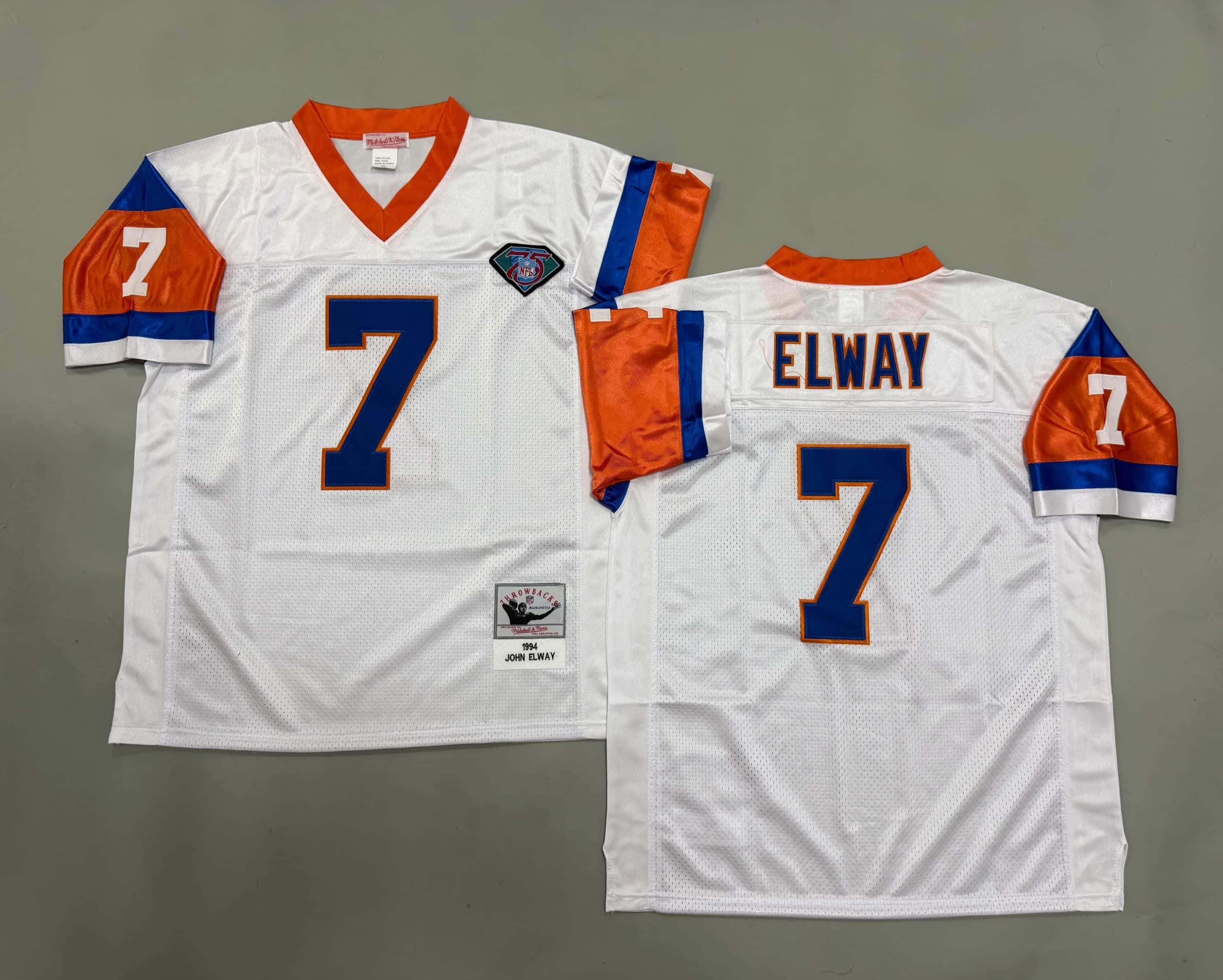 John Elway Denver Broncos Autographed Mitchell &   Ness     Jersey