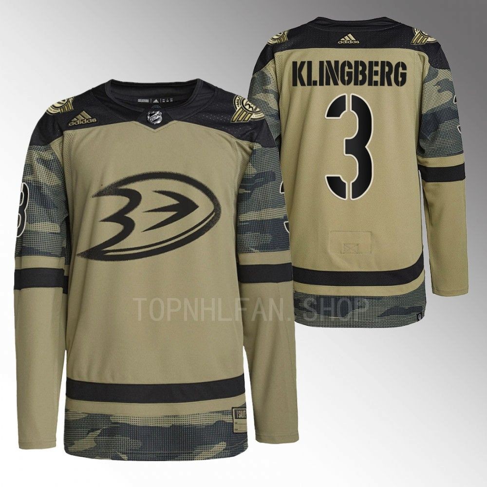 John Klingberg Ducks Military Appreciation Night Jersey Camo Warmup