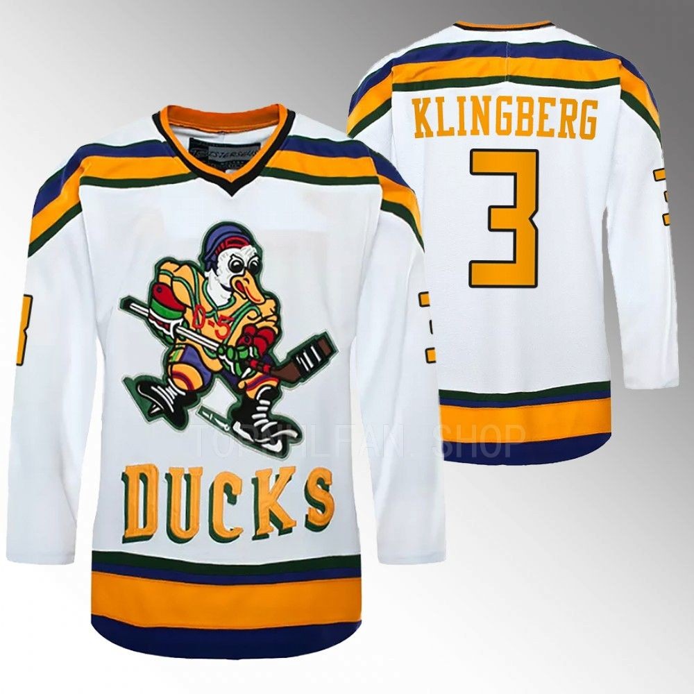 John Klingberg Ducks The Mighty Ducks Jersey White ice Hockey