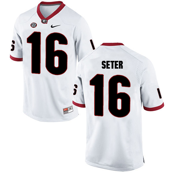 John Seter Georgia Bulldogs Men's Jersey - #16 NCAA White Limited Away
