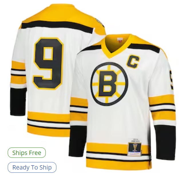 Johnny Bucyk Boston Bruins Mitchell Ness 197374 Blue Line Player Jersey White