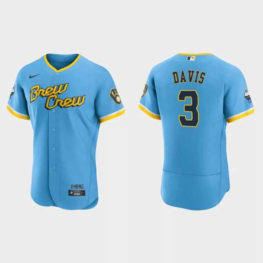 Jonathan Davis Milwaukee Brewers 2022 City Connect Authentic Jersey – Powder Blue