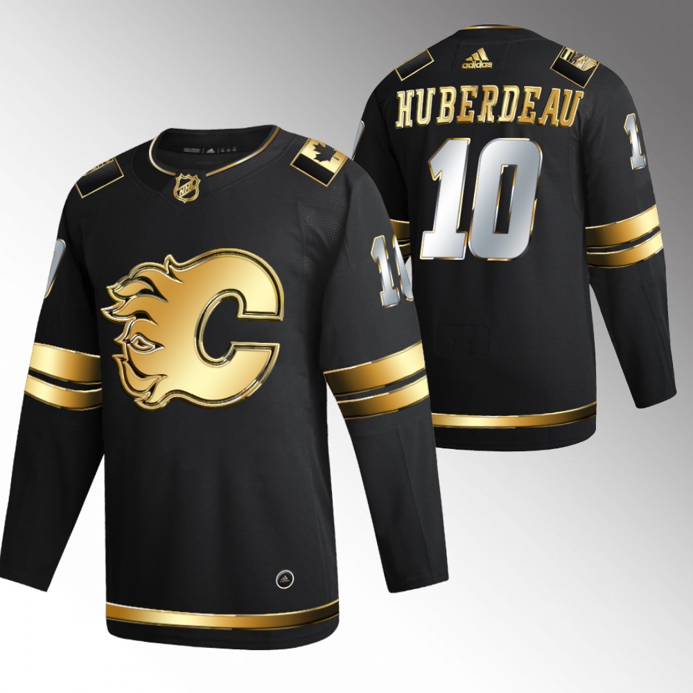 Jonathan Huberdeau Flames #10 Black Authentic Golden Edition Jersey