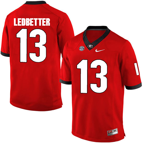 Jonathan Ledbetter Georgia Bulldogs Men's Jersey - #13 NCAA Red Limited Home