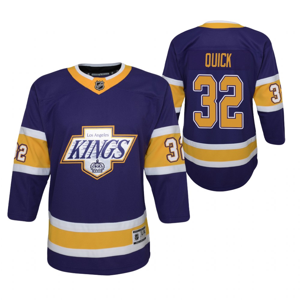 Jonathan Quick Los Angeles Kings 2021 Reverse Retro Purple Youth Jersey Replica