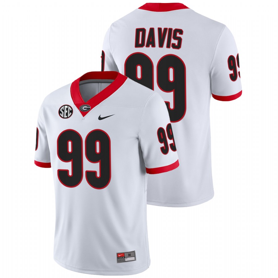 Jordan Davis Georgia Bulldogs White College Football Jersey