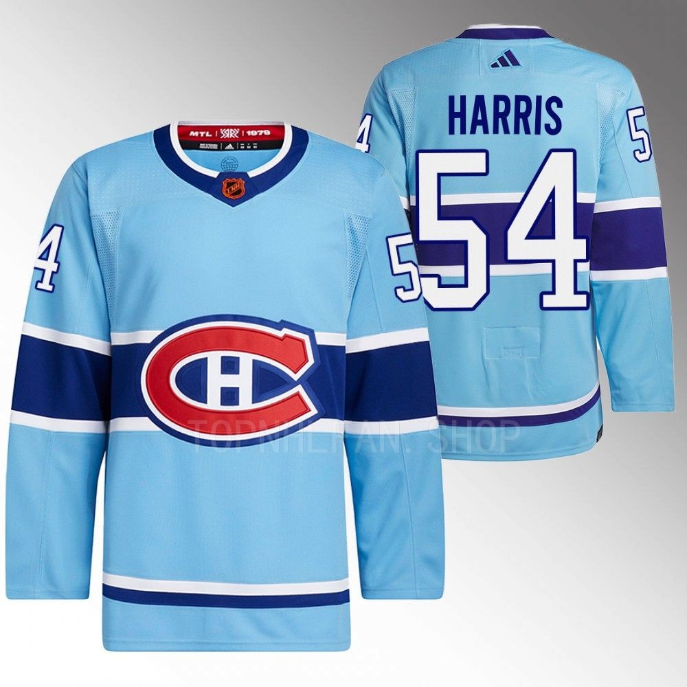 Jordan Harris 2022 Montreal Canadiens Blue Reverse Retro 2.0 Authentic Primegreen Jersey