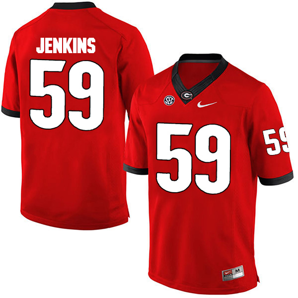 Jordan Jenkins Georgia Bulldogs Men's Jersey - #59 NCAA Red Limited Home
