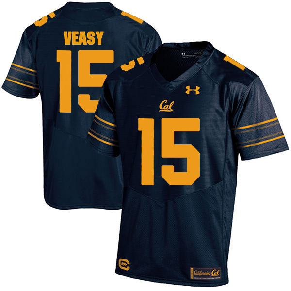Jordan Veasy California Golden Bears Men's Jersey - #15 NCAA Navy Blue Stitched Authentic